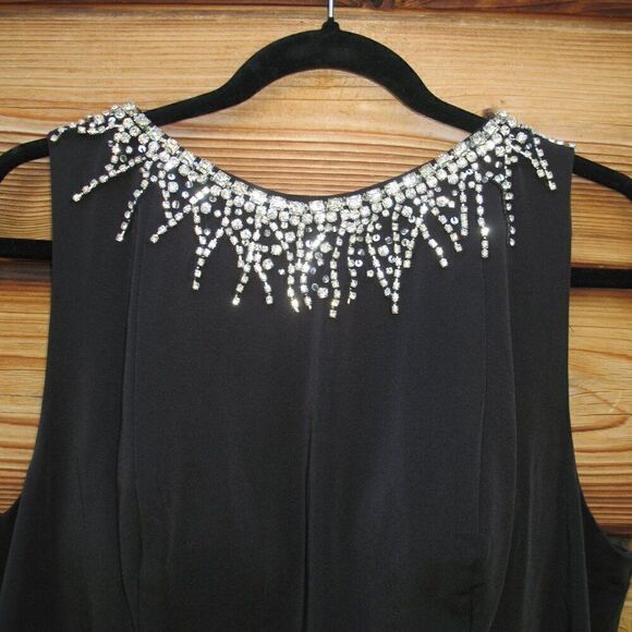 NWT Mac Duggal Sleeveless Rhinestone Collar Column Gown - Picture 8 of 15